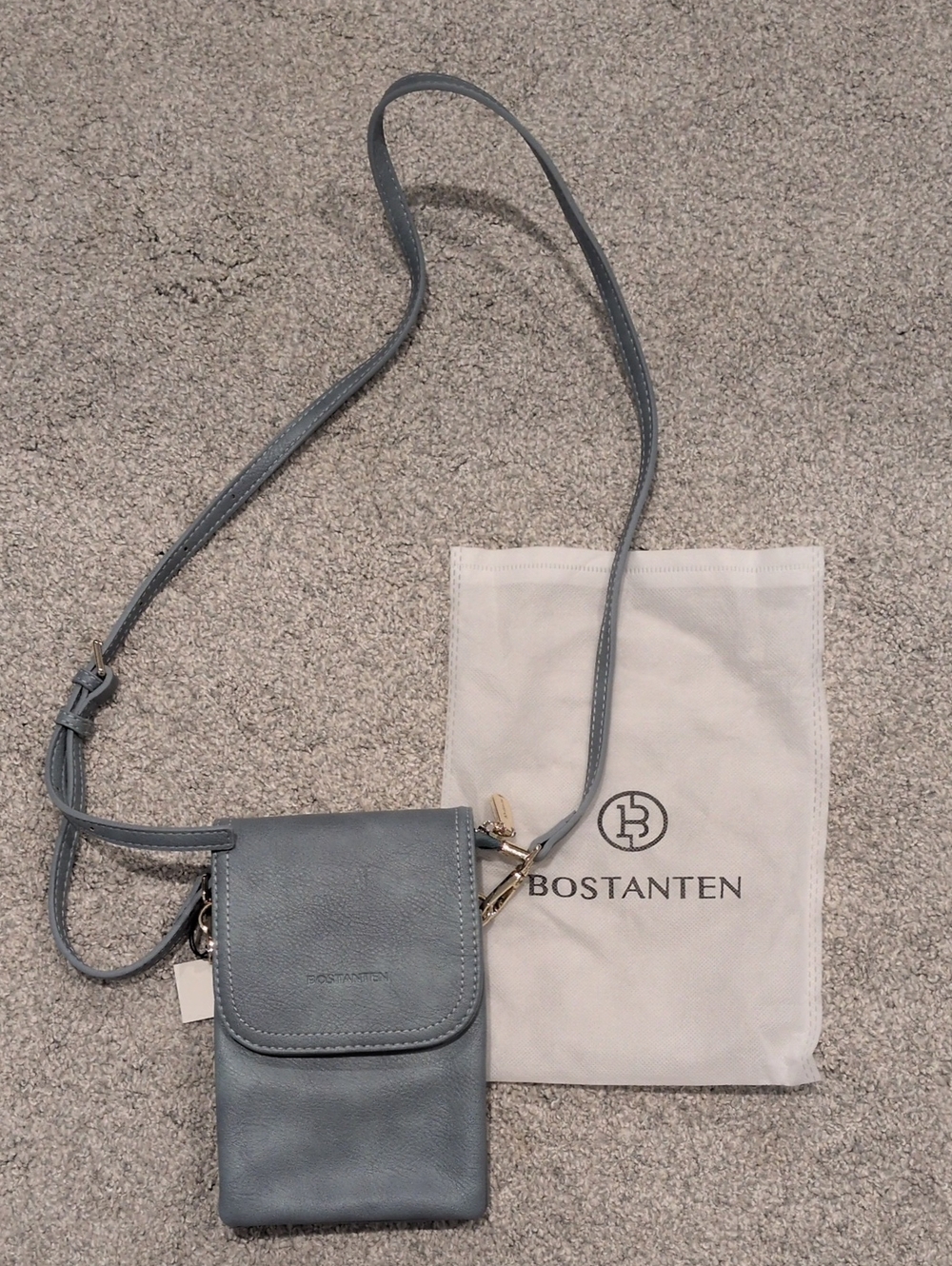 NWT Bostanten Blue Leather Cross Body Purse